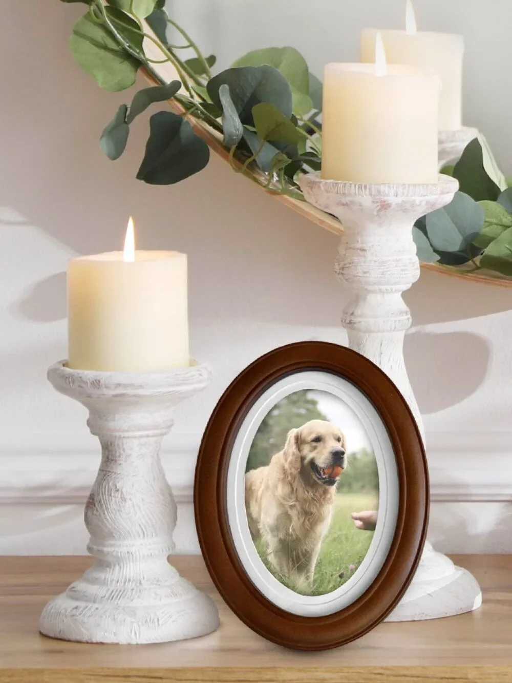 5x7 Oval Double Matte Wood Picture Frame